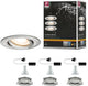 Paulmann led-inbouwlamp nova plus set van 3 zwenkbaar ip65 rond 93 mm 30° gu10 3x7w 3x460lm 230v dimbaar 2700k staal geborsteld