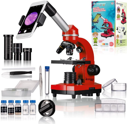 Bresser junior biolux sel studenten microscoop - rood
