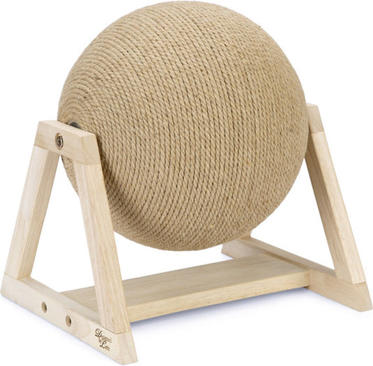 Designed by lotte xem krabbol - krabpaal - op voet - hout - 34x30x35,5 cm