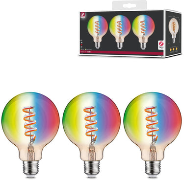 Paulmann filament 230 v smart home zigbee 3.0 led globe g95 e27 3x470lm 3x6,3w rgbw+ dimbaar goud