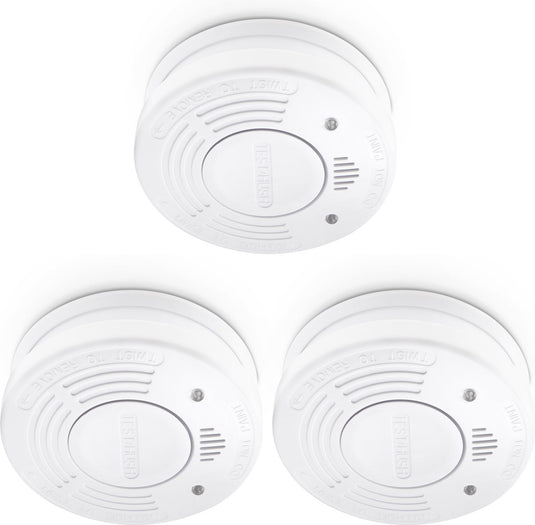 Alecto rookmelder sd1010 3x - brandmelder met batterij voor 10 jaar - voldoet aan europese norm - 3 stuks