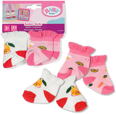 Baby born sokken set poppenkleding 2 paar 43cm multicolor.