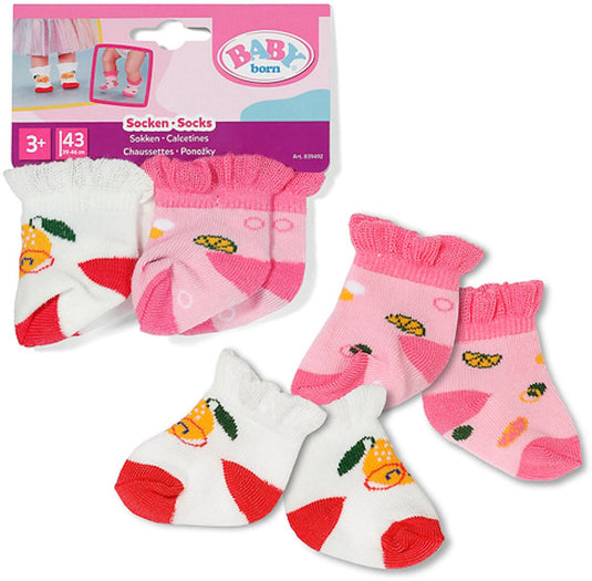 Baby born sokken set poppenkleding 2 paar 43cm multicolor.
