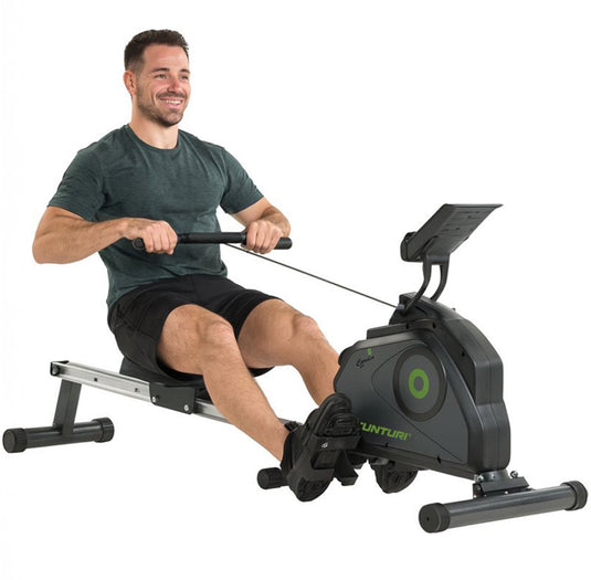 Tunturi cardio fit r30 roeitrainer - inklapbaar - roeimachine met 8 weerstandsniveaus - roeiapparaat voor thuis - incl. tablethouder