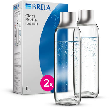Brita - sodatrio - soda - glazen fles - accessoire voor sodamaker 2-pack