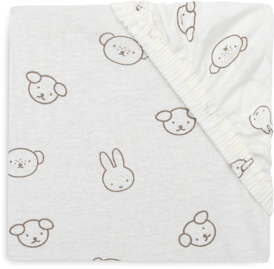 Jollein hoeslaken ledikant - 70 75x140 150cm - jersey - miffy and friends
