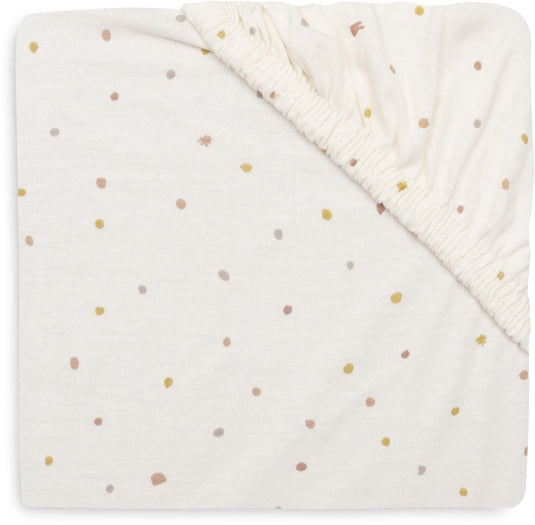Jollein hoeslaken ledikant - 70 75x140 150cm - jersey - kangaroots - dusty dot