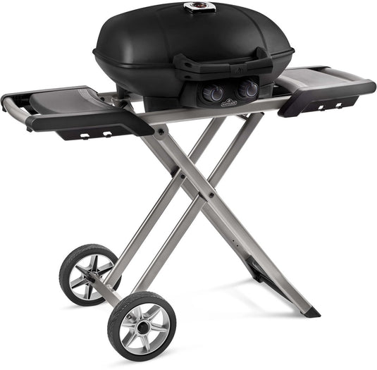 Napoleon travelq pro285x gasbarbecue met onderstel - draagbare bbq met zijtafels en thermometer