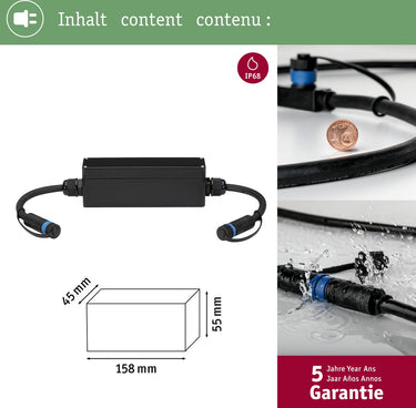 Paulmann plug shine connection box voor loxone compact dimmer ip68 max. 150w wit