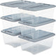 Iris new topbox opbergbox - 15l - kunststof - transparant zilvergrijs - set van 6