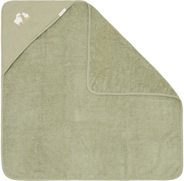 Little dutch badcape - geborduurd - groen - 100 x 100
