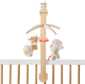 Nattou mila, lana en zoe - muziekmobiel - mobiel - one size - zand beige