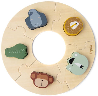 Trixie houten ronde vormenpuzzel - eerste speelgoed baby - vanaf 1 jaar - educatief - voor jongens meisjes