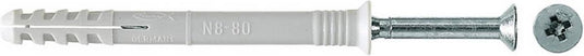 Fischer nagelplug n 8 x 80 40 s met verzonken kop