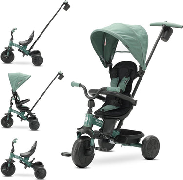 Qplay elite platinum - driewieler met duwstang - 6 in 1 - groen