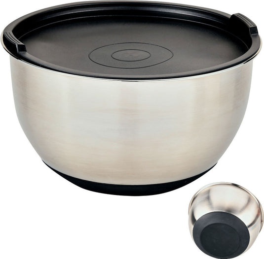 Kesper rvs mengkom ã?24 cm. - mengkom met silicone deksel - beslagkom met deksel - mixing bowl - afm. 24 x 24 x 15 cm.