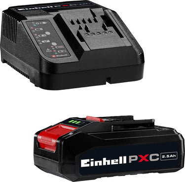 Einhell 18 v 2.5 ah power x-change starter kit - 1x 2.5 ah accu en snellader - universeel voor alle power x-change machines