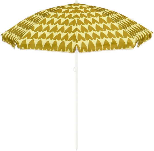 Mica decorations heart strandparasol - h180 x ø160 cm - bruin