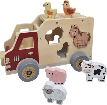 Playwood houten vormenauto boerderijdieren speelgoed educatief.