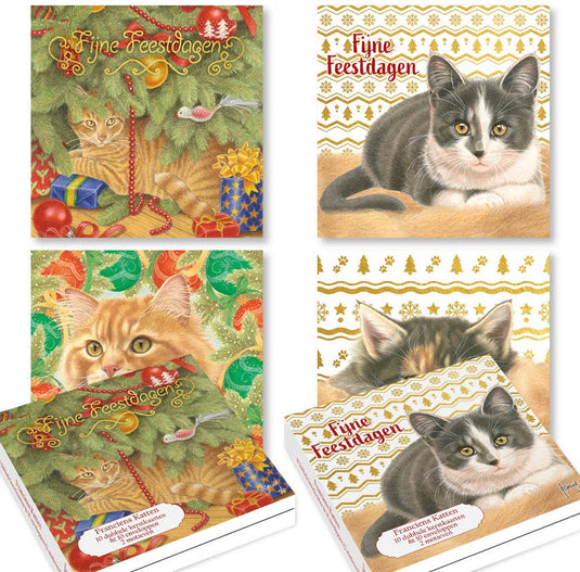 Franciens katten kerstkaarten - set 3
