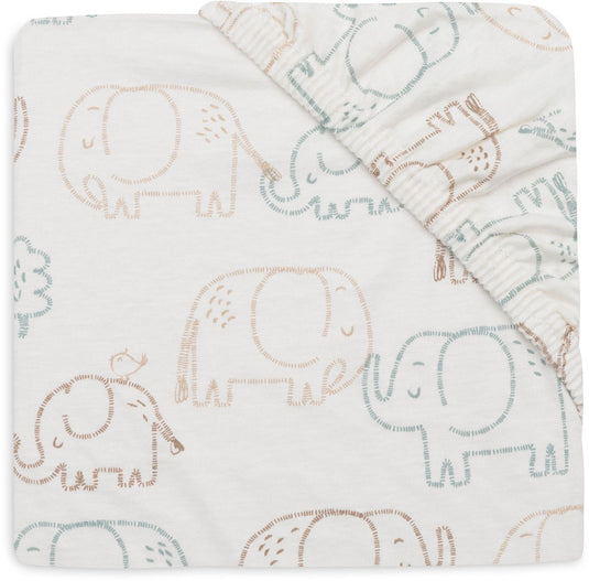 Jollein hoeslaken wieg - 40 50x80 90cm - jersey - elephant tales