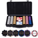 Longfield pokerset 300 chips 14 gram - zwarte aluminium koffer - speelkaarten - dealer button - dobbelstenen - engelhart