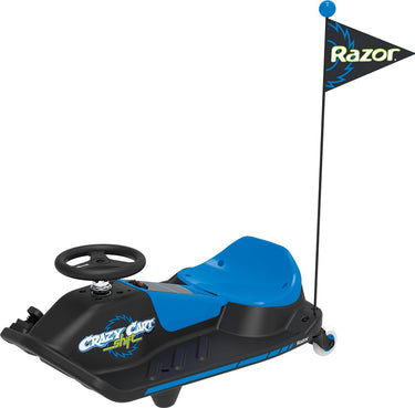 Razor crazy cart shift - skelter - blauw zwart - elektrisch drift - lithium accu - 360° draaien - voor kinderen - tot 54 kg - vanaf 6 jaar