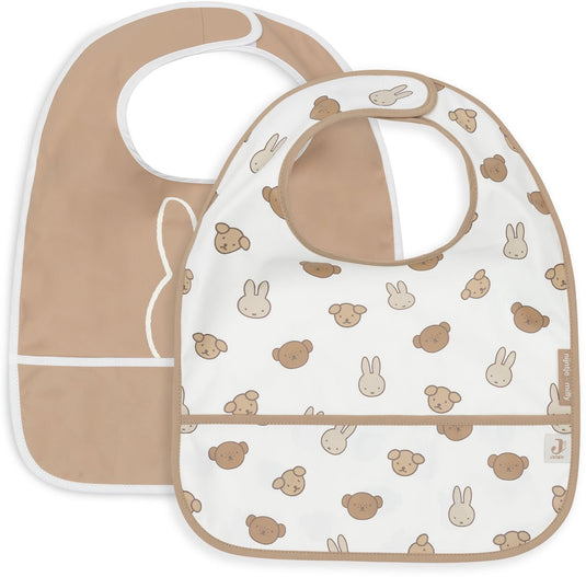 Jollein slabbetjes waterproof - 2 stuks - 30 cm - miffy and friends