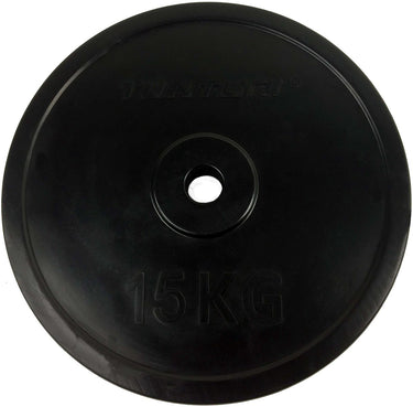 Tunturi halterschijf - halter gewichten - 1x 15 kg - 30mm - rubber - incl. gratis fitness app
