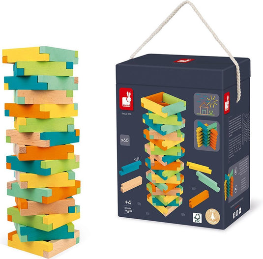 Janod - houten bouwdoos met constructie blokken