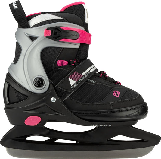 Nijdam ijshockeyschaatsen - verstelbaar - maat 33-37 - zwart roze