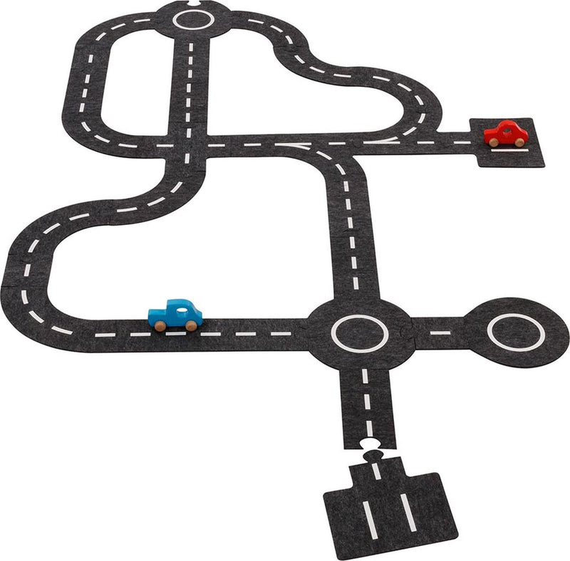 Load image into Gallery viewer, Goki speelkleed verkeerswegen met 2 auto's, 30dlg.
