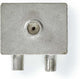 Nedis satelliet- en antenne-adapter - iec (coax) female - f-female iec (coax) male - vernikkeld - 75 ohm - recht - zink - metaal zilver - 1 stuks - doos