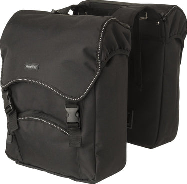 Fastrider unibag dubbele fietstas - voorzien van uitsparing voor snelbinders en led verlichting - waterafstotend - reflectiestrepen - 28 liter - zwart