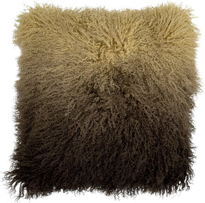Bloomingville pansy cushion, brown, lambskin tibetian