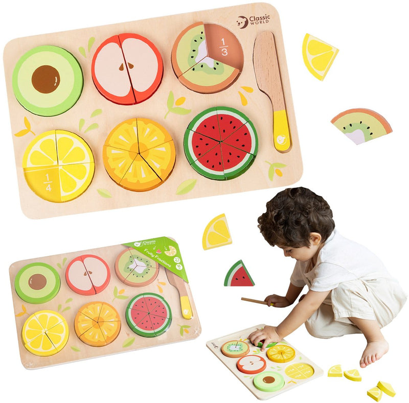 Load image into Gallery viewer, Classic world houten breuken puzzel educatief speelgoed 22-delig.
