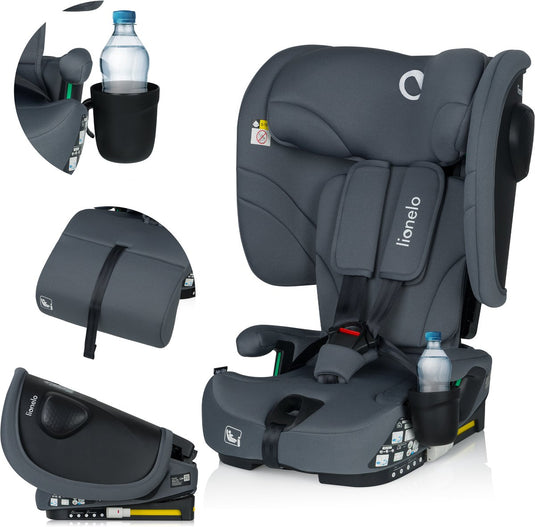Lionelo nelly i-size autostoel – opvouwbare – 76-150 cm – isofix top tether – 4-standen rugleuning – sips zijbescherming – draagbaar compact – 15-standen hoofdsteun – verkleininzet beenkussen – drankenhouder – ece r129 03 – groep 0+