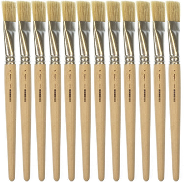 Kangaro lyonse penseel - maat 24 - kort ongelakt hout - doos a 12 stuks - k-840324