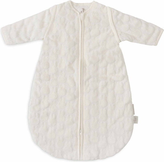 Jollein x nijntje - baby slaapzak winter met afritsbare mouw 60cm - rond - miffy jacquard ivory - winterslaapzak