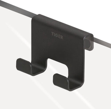 Tiger caddy - douchehaak - glaspaneel dikte 6-8 mm - 3,5 x 7 x 5 cm - zwart