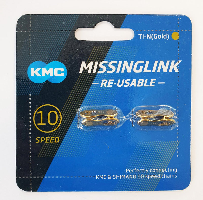 Load image into Gallery viewer, KMC Fietsketting MISSING LINK 10R Goud 5.88mm
