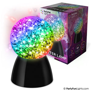 Partyfunlights – glitter bol lamp - werkt op batterijen - multi-color-changing