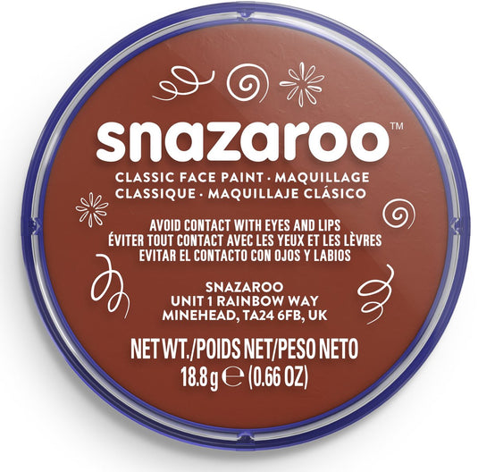 Snazaroo 1118977 - rust brown - 18ml aqua schmink kinderschmink voor kinderen en volwassenen