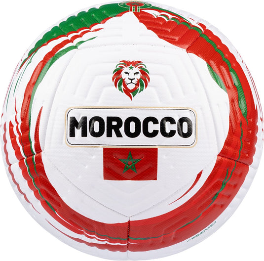 Avento voetbal - lion force - rood wit - maat 5 - ⌀ ca. 22 cm - wk voetbal - marokko