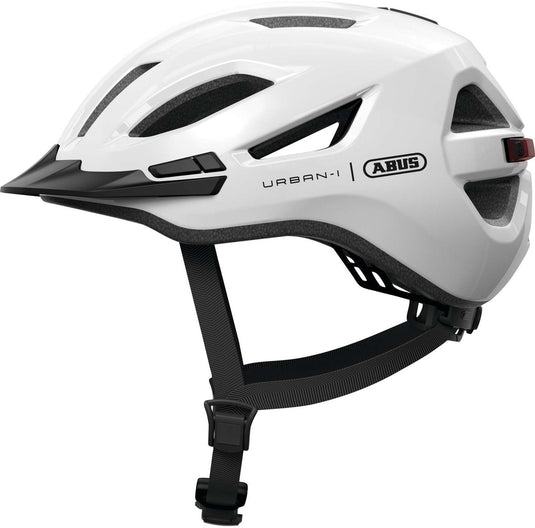 Abus fietshelm urban-i 4.0 shiny white m - 54-58 cm - wit - geschikt voor gebruik op elektrische fietsen - stadsfietsen - 270 g
