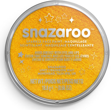 Snazaroo 1118221 sparkle yellow – 18ml aqua schmink kinderschmink voor kinderen en volwassenen