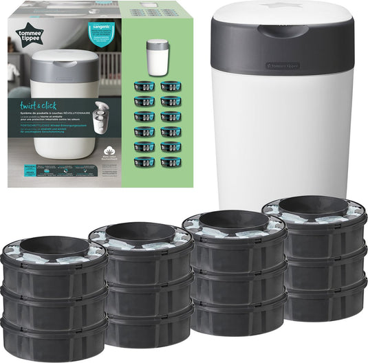 Tommee tippee twist click luieremmer starterset - 12 navullingen - wit