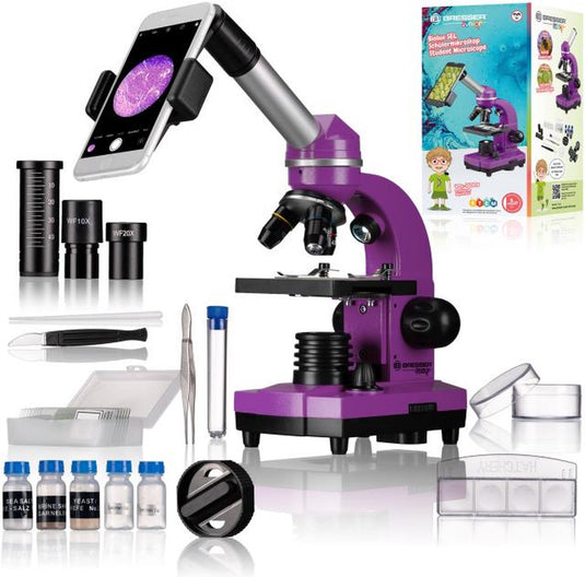 Bresser junior biolux sel studenten microscoop - paars