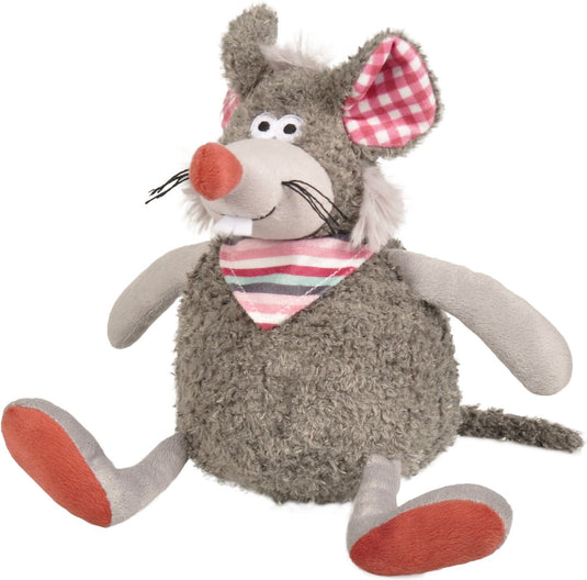 Flamingo hondenspeelgoed – molly muis grijs 32cm – extra zachte pluche hondenspeelgoed met squeaker – knuffelspeeltje voor honden