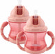 Nûby - flip-it antilekbeker met handvatten - 2-pack - roze - 240ml - 12+ maanden